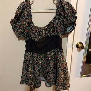 Cider Floral Black Women's Dress